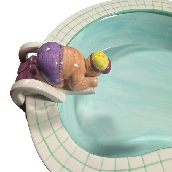 Vintage Ceramic 1995 Lotus "Pool Party" Chip & Dip Serving Bowls - Picture 3 of 13